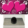 Paw Heart Pink White Novelty Metal Hat Pin