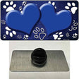 Paw Heart Blue White Novelty Metal Hat Pin