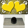 Paw Heart Yellow White Novelty Metal Hat Pin