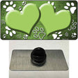 Paw Heart Lime Green White Novelty Metal Hat Pin