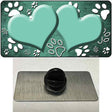 Paw Heart Mint White Novelty Metal Hat Pin