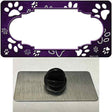 Paw Scallop Purple White Novelty Metal Hat Pin