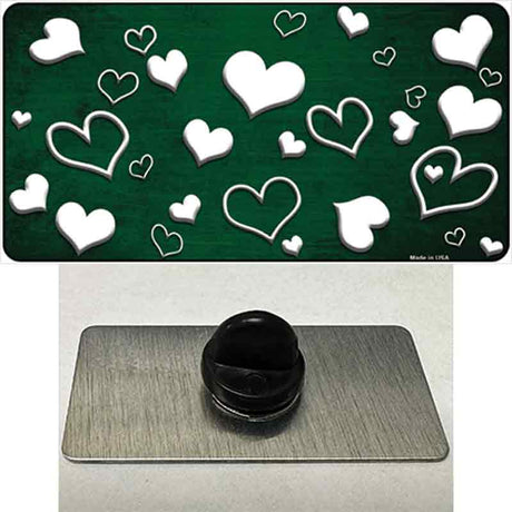 Green White Love Oil Rubbed Novelty Metal Hat Pin