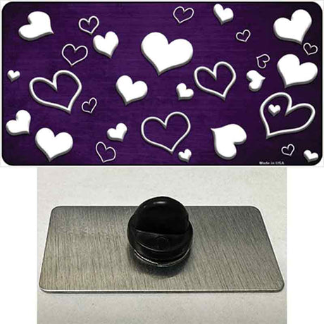 Purple White Love Oil Rubbed Novelty Metal Hat Pin