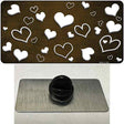 Brown White Love Oil Rubbed Novelty Metal Hat Pin