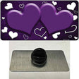 Purple White Love Hearts Oil Rubbed Novelty Metal Hat Pin