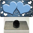 Light Blue White Love Hearts Oil Rubbed Novelty Metal Hat Pin