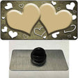 Gold White Love Hearts Oil Rubbed Novelty Metal Hat Pin