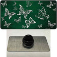 Green White Butterfly Oil Rubbed Novelty Metal Hat Pin