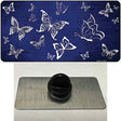 Blue White Butterfly Oil Rubbed Novelty Metal Hat Pin