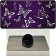 Purple White Butterfly Oil Rubbed Novelty Metal Hat Pin