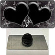 Black White Hearts Butterfly Oil Rubbed Novelty Metal Hat Pin