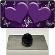 Purple White Hearts Butterfly Oil Rubbed Novelty Metal Hat Pin