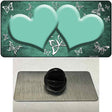 Mint White Hearts Butterfly Oil Rubbed Novelty Metal Hat Pin