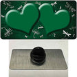 Green White Dragonfly Hearts Oil Rubbed Novelty Metal Hat Pin