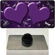 Purple White Dragonfly Hearts Oil Rubbed Novelty Metal Hat Pin