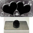 Black White Owl Hearts Oil Rubbed Novelty Metal Hat Pin