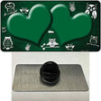 Green White Owl Hearts Oil Rubbed Novelty Metal Hat Pin