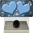 Light Blue White Owl Hearts Oil Rubbed Novelty Metal Hat Pin