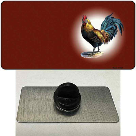 Rooster Offset Red Novelty Metal Hat Pin