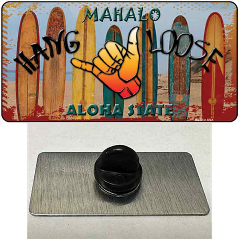 Hang Loose Surfboards Hawaii State Novelty Metal Hat Pin