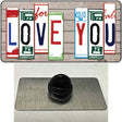 Love You License Plate Art Wood Novelty Metal Hat Pin