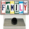 Family License Plate Art Wood Novelty Metal Hat Pin