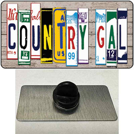 Country Gal Plate Art Novelty Metal Hat Pin