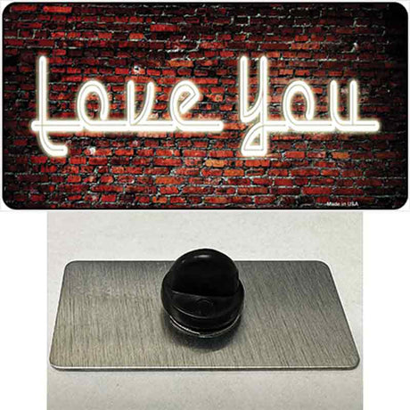 Love You On Brick Wall Novelty Metal Hat Pin