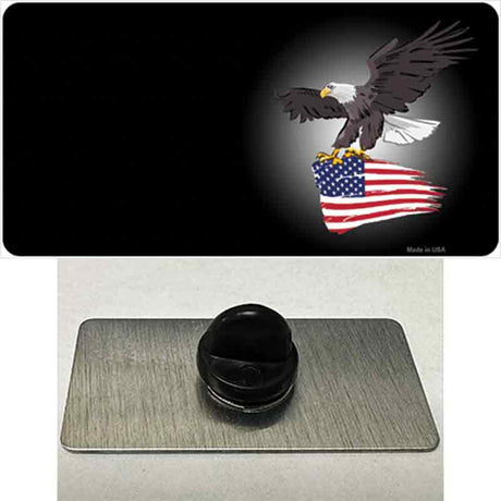 Eagle Flag Offset Novelty Metal Hat Pin