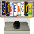 Strength Wood License Plate Art Novelty Metal Hat Pin