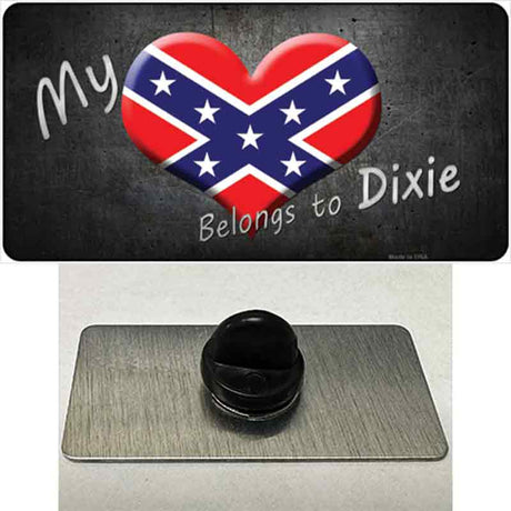 Heart Belongs To Dixie Novelty Metal Hat Pin