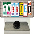 Married Wood License Plate Art Novelty Metal Hat Pin