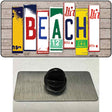 Beach Wood License Plate Art Novelty Metal Hat Pin