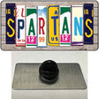 Spartans Wood License Plate Art Novelty Metal Hat Pin