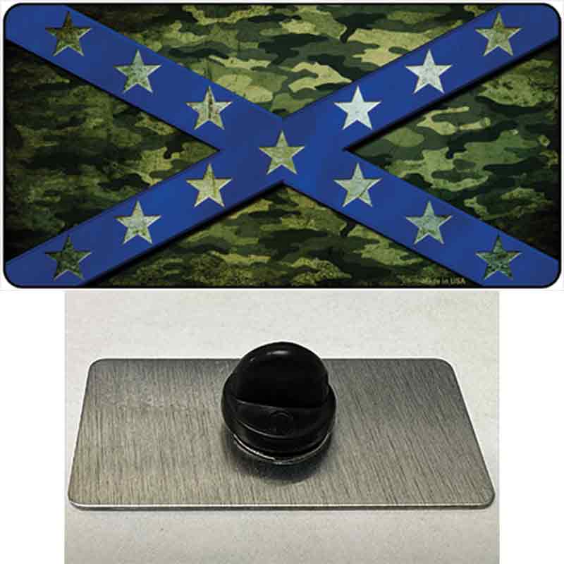 Confederate Stripes Blue Camo Novelty Metal Hat Pin