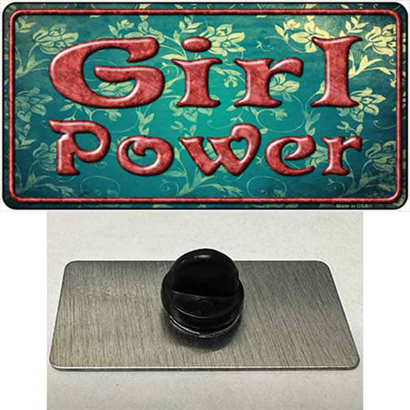 Girl Power Flower Novelty Metal Hat Pin