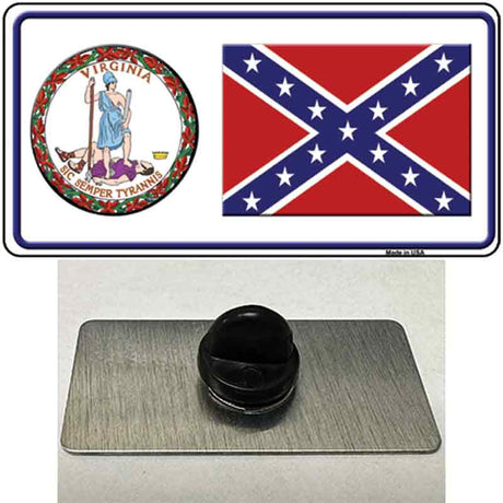 Confederate Flag Virginia Seal Novelty Metal Hat Pin