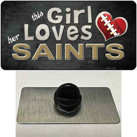 This Girl Loves Her Saints Novelty Metal Hat Pin