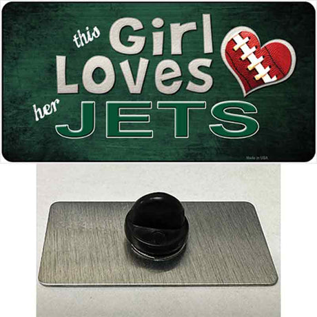 This Girl Loves Her Jets Novelty Metal Hat Pin