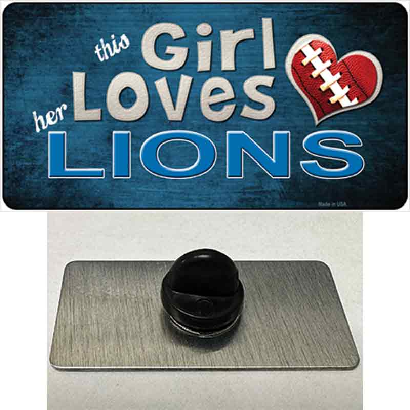 This Girl Loves Her Lions Novelty Metal Hat Pin