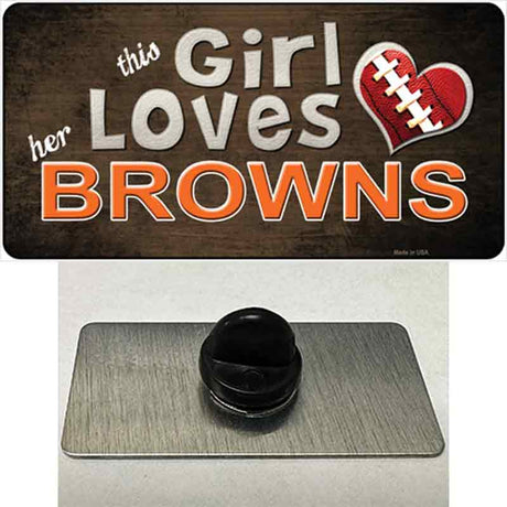 This Girl Loves Her Browns Novelty Metal Hat Pin