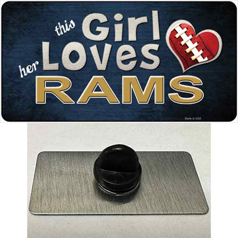 This Girl Loves Her Rams Novelty Metal Hat Pin