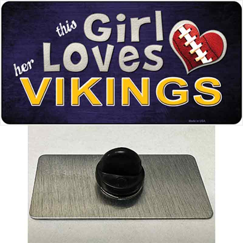 This Girl Loves Her Vikings Novelty Metal Hat Pin