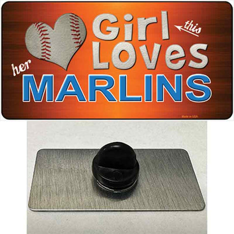 This Girl Loves Her Marlins Novelty Metal Hat Pin