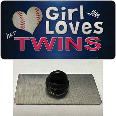 This Girl Loves Her Twins Novelty Metal Hat Pin