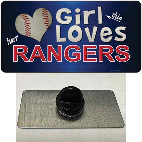 This Girl Loves Her Rangers Novelty Metal Hat Pin