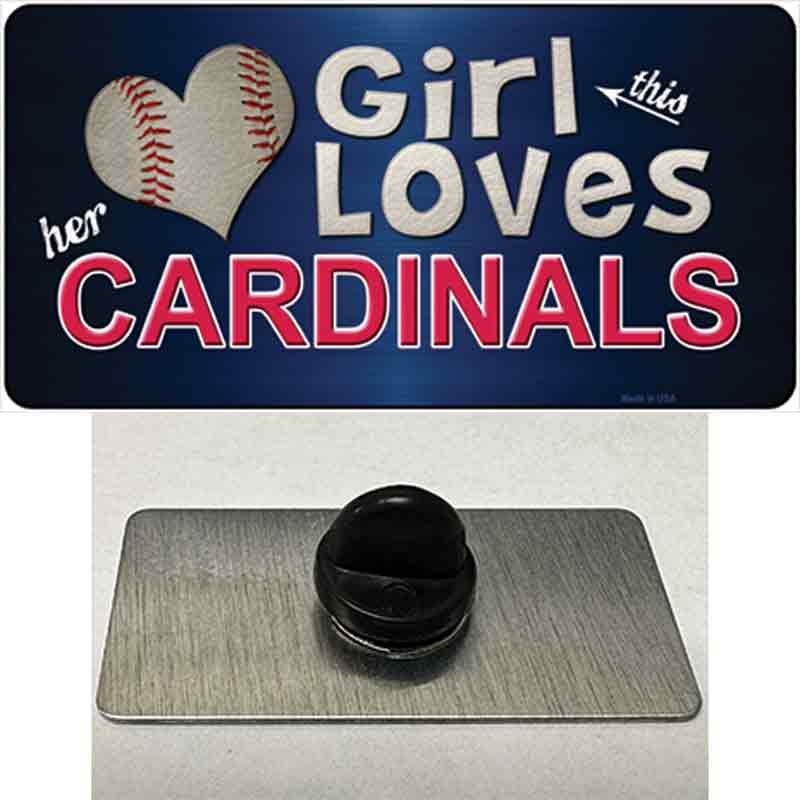 This Girl Loves Her Cardinals Baseball Novelty Metal Hat Pin