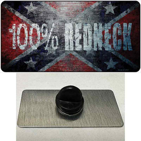 100% Redneck Confederate Novelty Metal Hat Pin