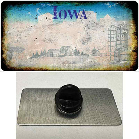 Iowa Rusty Blank Novelty Metal Hat Pin